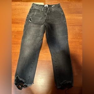 Black distressed boyfriend jeans